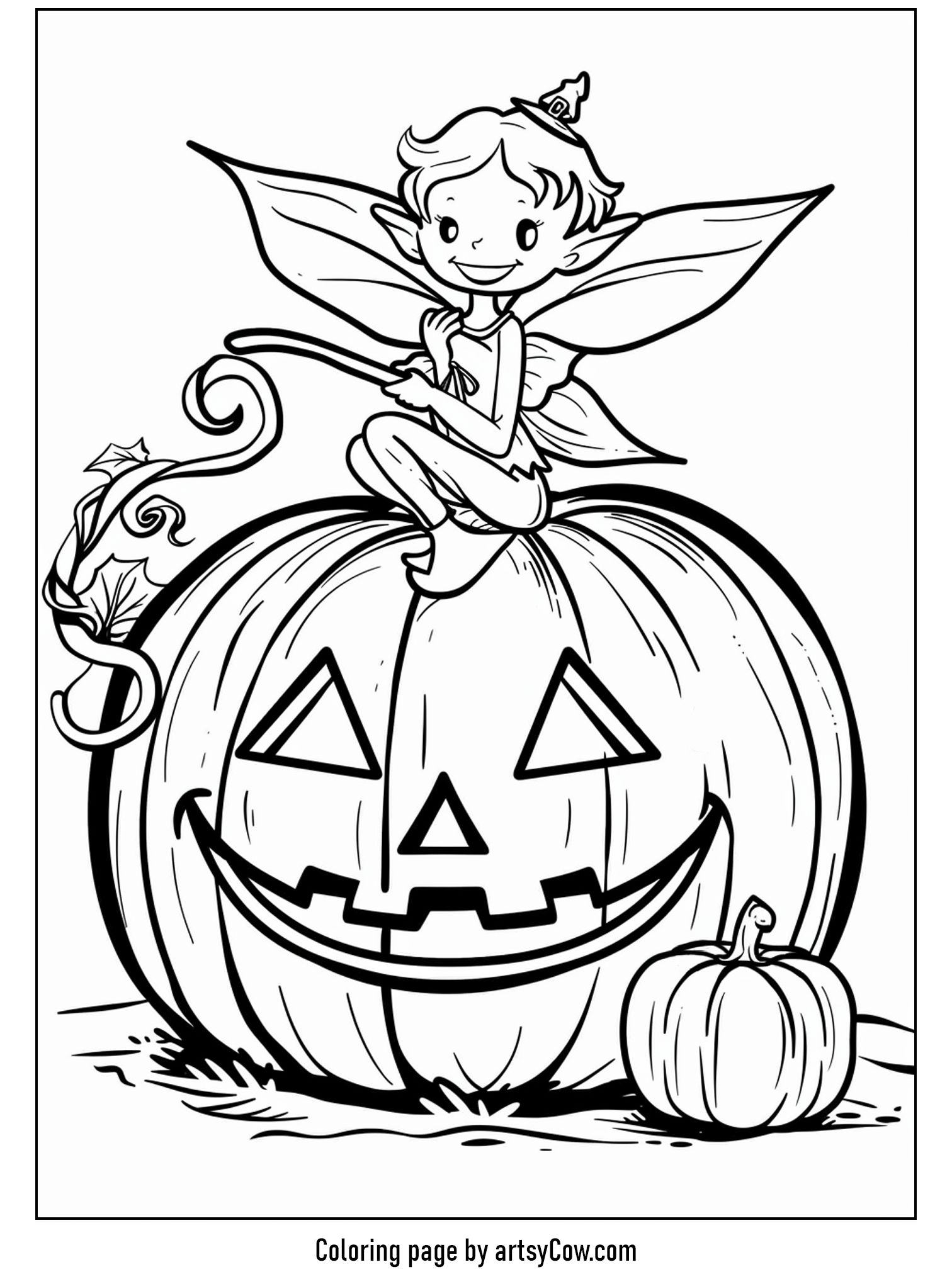 halloween pumpkin drawings for kids, Pumpkin Patch Fairy Encounter
